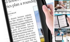 Rechargeable Magnifying Glass for Reading, Large Bright Full Page 5X Black