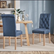 Blue Upholstery Dining Chair 2 Pack Dining Room Chairs Kitchen Chair
