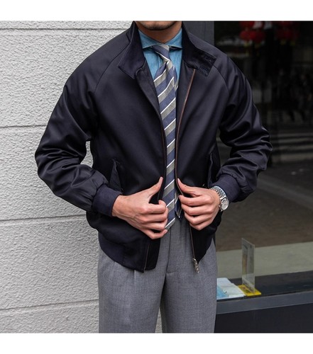 Mens Stand Collar Long Sleeve Zip Coat Retro British Jacket Short Outwear Autumn - Picture 16 of 26