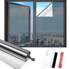 Window Film, Window Privacy Film with Free Installation Tools, One Way Daytim...