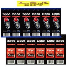 Zippo Lighter 6 Flints 6 Wicks Pack of 12 Value Packs 1 12 Piece Set, Red