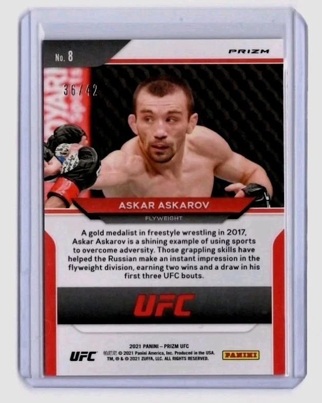 2021 Panini Prizm UFC Askar Askarov #8 Pink Pulsar Prizm Rookie Card /42 RC - Image 2 of 2