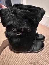 Brand New Olang snow boots  Artik Black fur   Luxury Italian Winter Boots Size 5