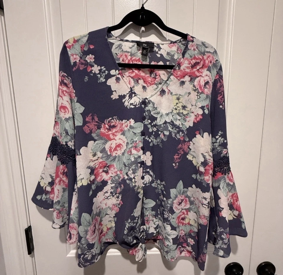 Blusa boho para mujer con estampado floral XL Foto 2 de 2
