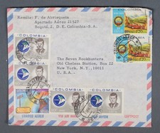 MayfairStamps Colombia 1966 Bogota do Nowego Jorku NY Okładka poczty lotniczej aax_74533