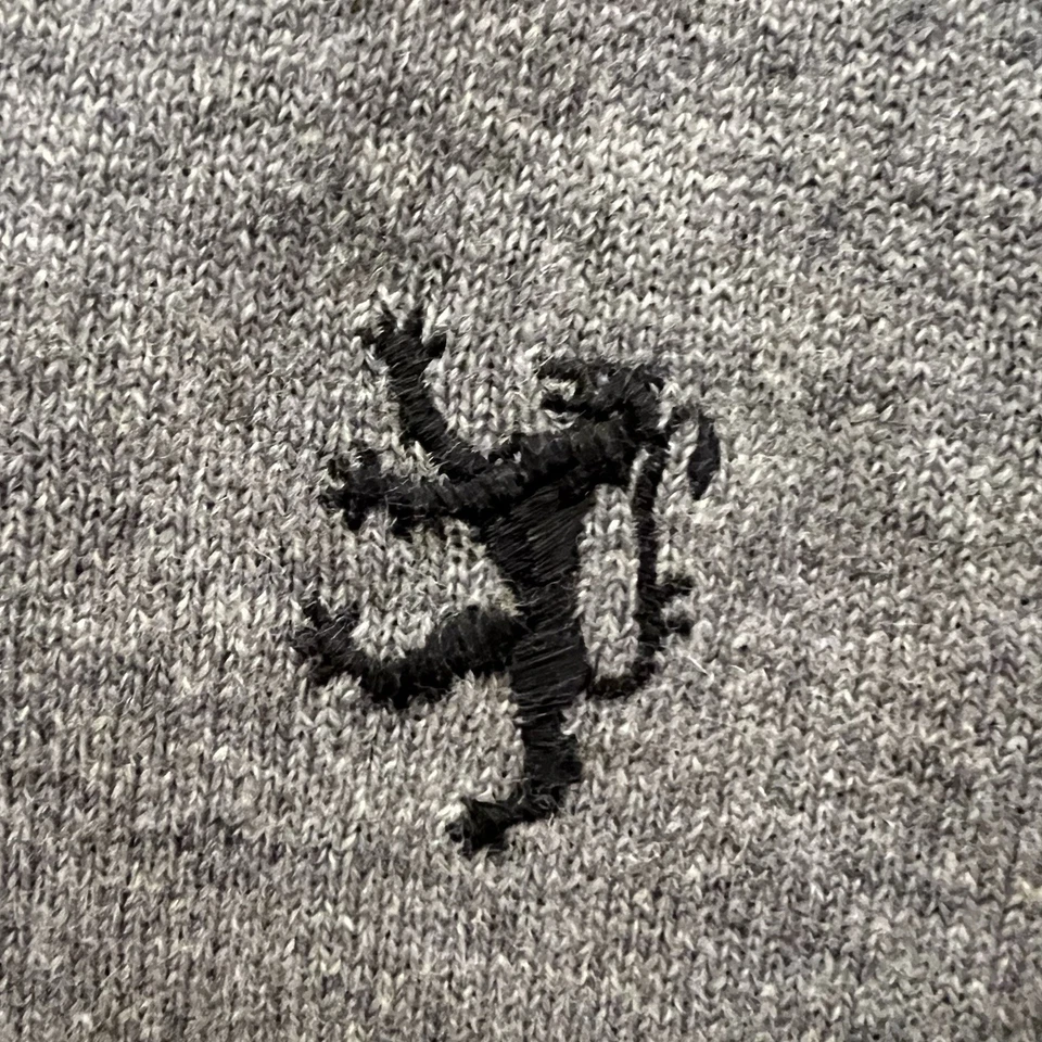 Suéter De Colección Pringle of Scotland Para Hombres 42 Grande Gris Lana Cuello en V Logo de León Foto 4 de 4