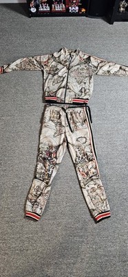 G-Style Track Suit World Map 2 Pcs Pants & Jacket Large Men 