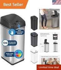 13 Gallon Sensor Trash Can with Odor Filter, 50 Liter Automatic Kitchen Garba...