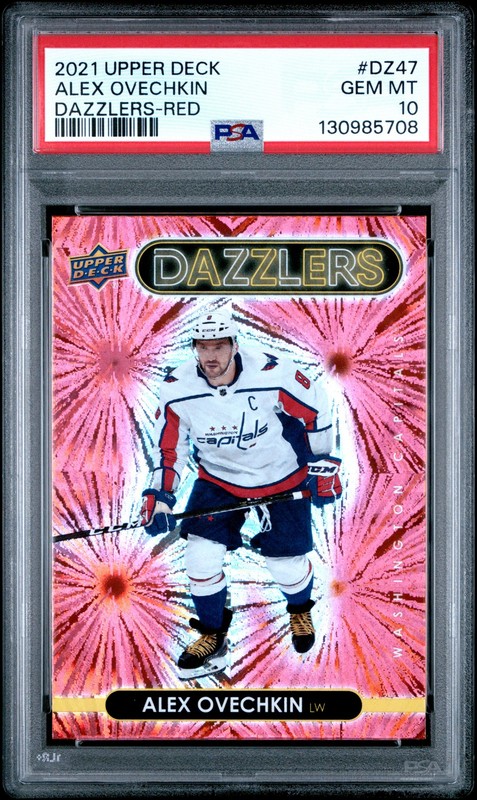 2021-2022 UD DAZZLERS RED #DZ47 ALEX OVECHKIN PSA 10