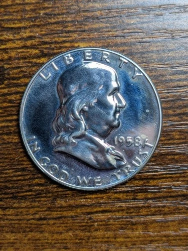 1958 PROOF Franklin Half Dollar 90% Silver
