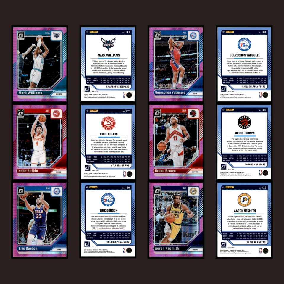 2024-25 Panini Donruss Optic Pink Hyper Prizm Lot 50 NBA Basketball Cards Rookie - Image 4 of 4
