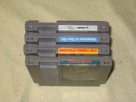 3 Stooges, Dino Riki, Pitfall, Bayou for NES .Authentic. Clean/Tested Nintendo