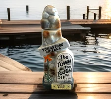 1970 Jim Beam Bourbon Decanter Tombstone Arizona The Town Too Tough To Die 1878