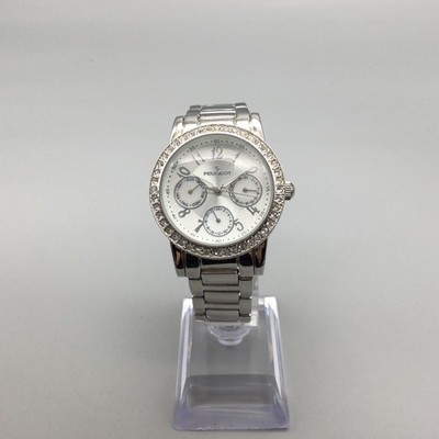 Peugeot Watch Womens 35mm Silver Tone Crystals Day Date New  display picture 1