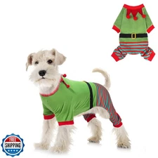 Mihachi Christmas Dog Pajamas, Pet Costume Elf Dog Costume Clothe