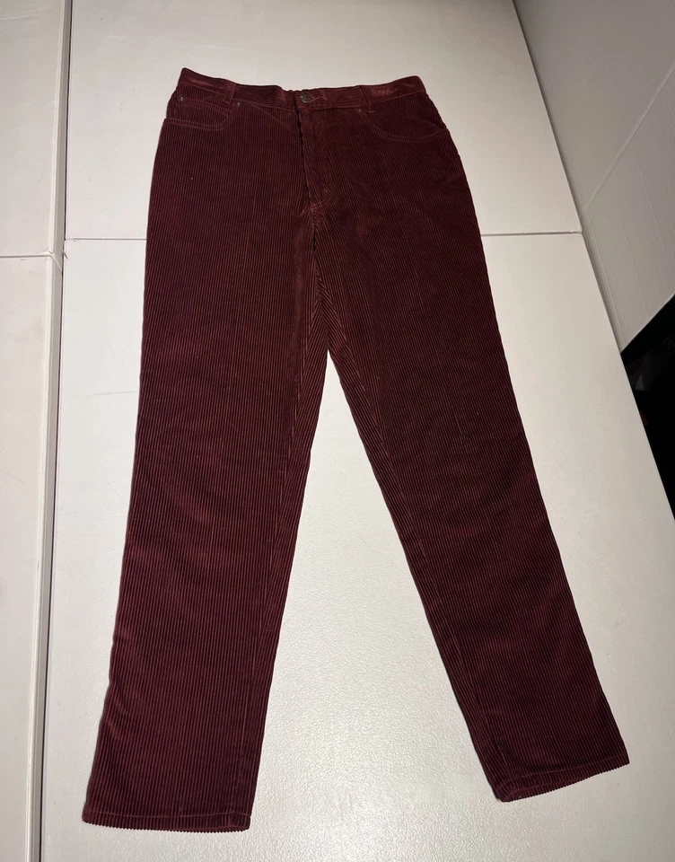 Pantalones Fendi Mujer’s 30 Pana Magenta Algodón Recto Italia Años 70’s De Colección 30x29 Foto 2 de 4