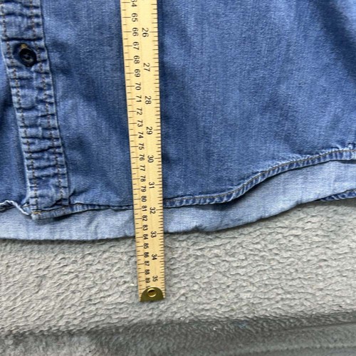 VTG L.L. Bean Denim Button Up Shirt Mens Size Large Tall Lakewashed Jean Shirt - Picture 7 of 10