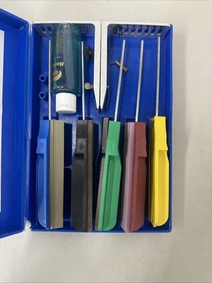 New GATCO Edgemate Professional 3 Stones Oil Knife Sharpening System 10005 Case