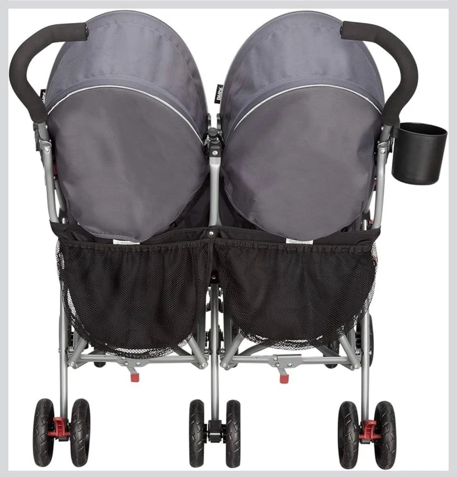 Grey Delta Children LX Side by Side Stroller - with Recline, Storage & Compact - Image 3 of 4
