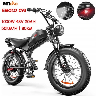 EMOKO C93 48V 20AH Elektrofahrrad 20*4.0" E-Mountainbike E-Bike Moped Fat bike
