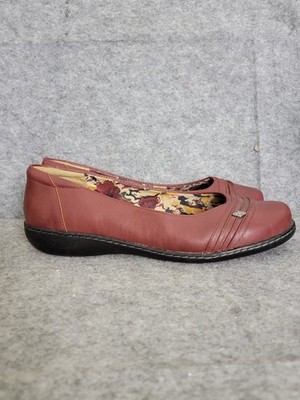 Soft Style by Hush Puppies Sz 11 Women's Helga Flat Burgundy Red 