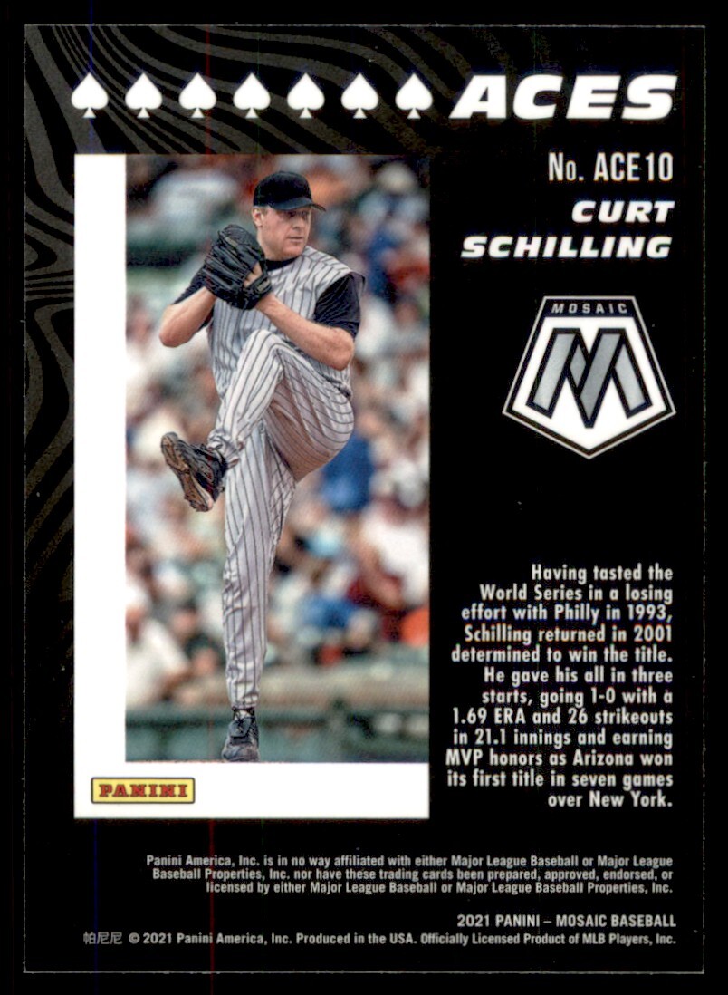 2021 Mosaic Aces Curt Schilling Arizona Diamondbacks #ACE10 Insert