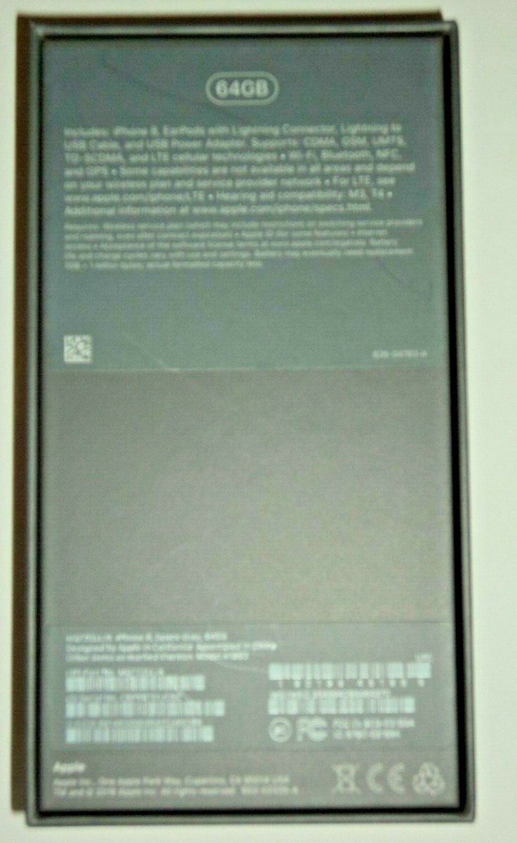 Apple iPhone 8 Original Box Space Gray 64GB with Apple Logo