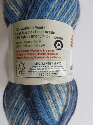 PATONS Kroy Socks, Sing'n the Blues Stripes, 50g, 166 yds, 75% Wool, 25% Nylon - Picture 4 of 4
