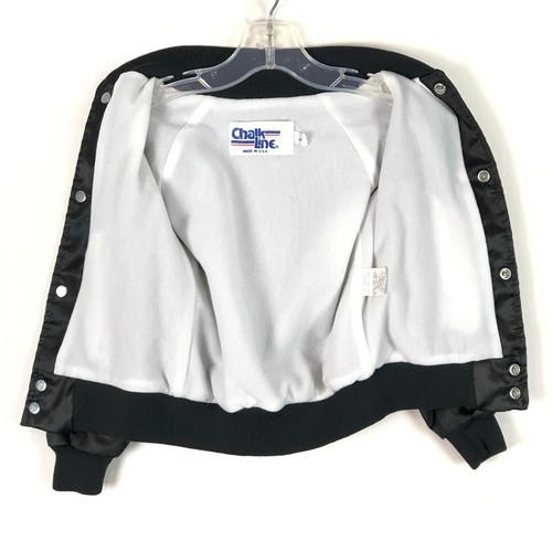 Vintage Mickey Mouse Satin Bomber Lined Jacket Black USA Made Chalk Line BOYS 4 - Picture 6 of 14