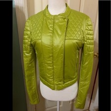 Bcbg Maxazria Lemongrass Bomber Cropped Jacket Size Xs