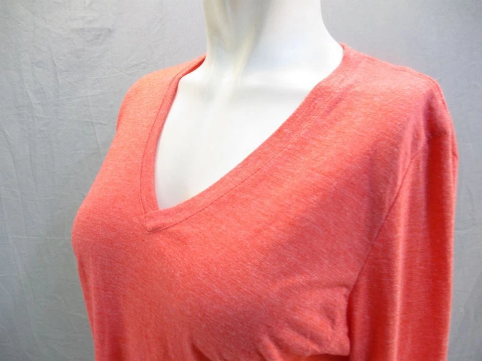 Marika Tek Size XL Womens Orange DryWik Long Sleeve V-Neck Performance Top 7W085 - Image 4 of 4