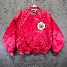 Vintage Pla-Jac by Dunbrooke Toledo Mud Hens Varsity Jacket Mens XL 48-50 Red