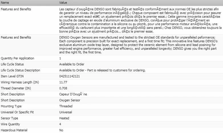 Sensor de oxígeno Denso Upstream para GMC YUKON XL 1500 2008-2014 V8-6,2 L Foto 2 de 4