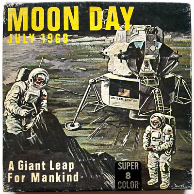 VINTAGE MOON DAY JULY 1969 ''A GIANT LEAP'' SUPER 8mm COLOR OFFICIAL NASA GAF FILM