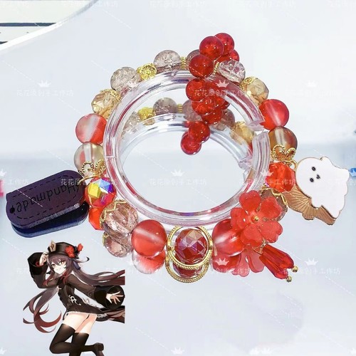 Hand Chain Bracelet Anime Genshin Impact Hu Tao Cosplay Brace Lace Handmade Gift - Picture 3 of 5