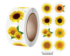 40 SUNFLOWER SCRAPBOOKING ENVELOPE SEALS LABELS STICKERS 1" ROUND FREE SHIPPING