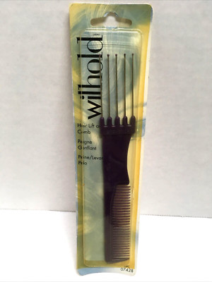 Vintage New WILHOLD 8'' Dresser Hair Lift And Teasing Comb Pick #07428 Purple NOS
