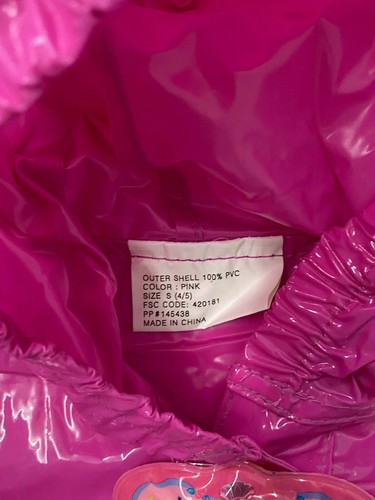 NEW VINTAGE 1996 Barbie Youth Girls Rain Jacket Size SMALL 4/5 Jacket PVC - Picture 4 of 5