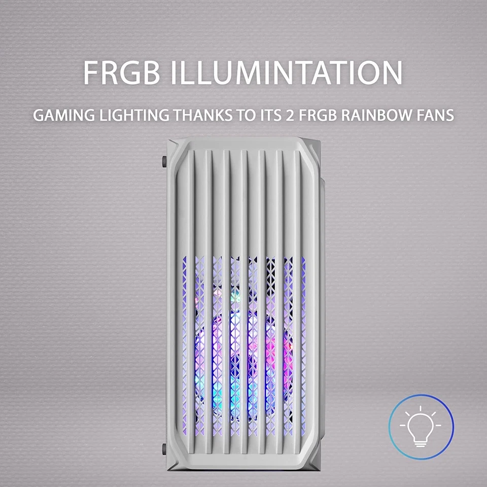 Compact Gaming Case PC con Parete Trasparente Micro ATX Illuminazione FRGB e ITX - Immagine 3 di 4