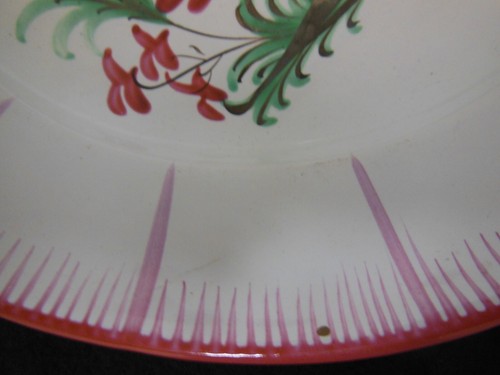Antique Parrot Tropical Bird Plate Handpainted Pottery Italy or France 9" - Afbeelding 6 van 10
