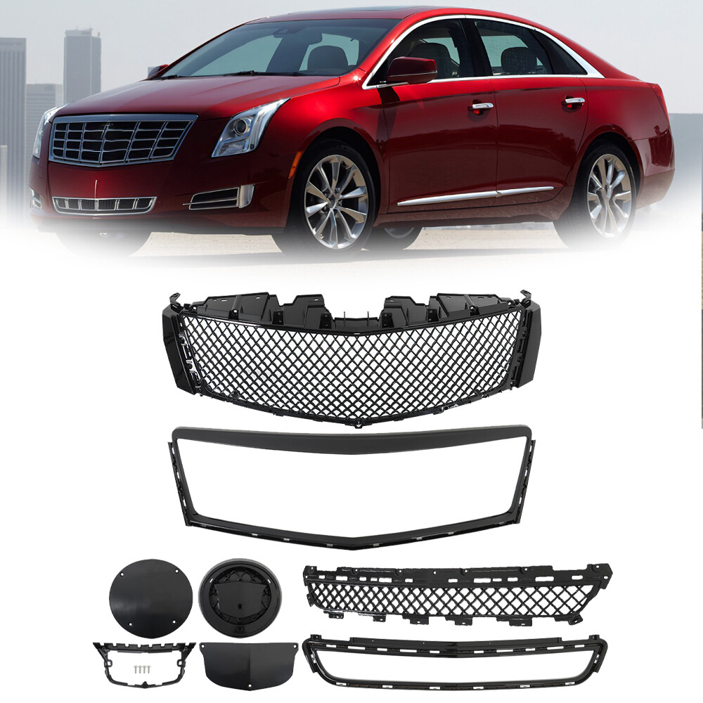 For 2013-2017 XTS Cadillac Black Front Mesh Bumper Grilles Upper 