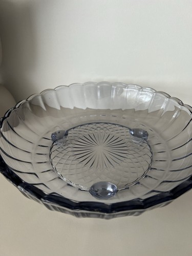 Large Bowl Fruit Bowl Footed Bowl 1920s Art Deco Neodymium / Alexandrite Glass - Picture 3 of 14