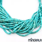 NATURAL TURQUOISE GEMSTONE HEISHI 3mm-3.5mm BEADS 15.5" 40cm STRAND WP00171