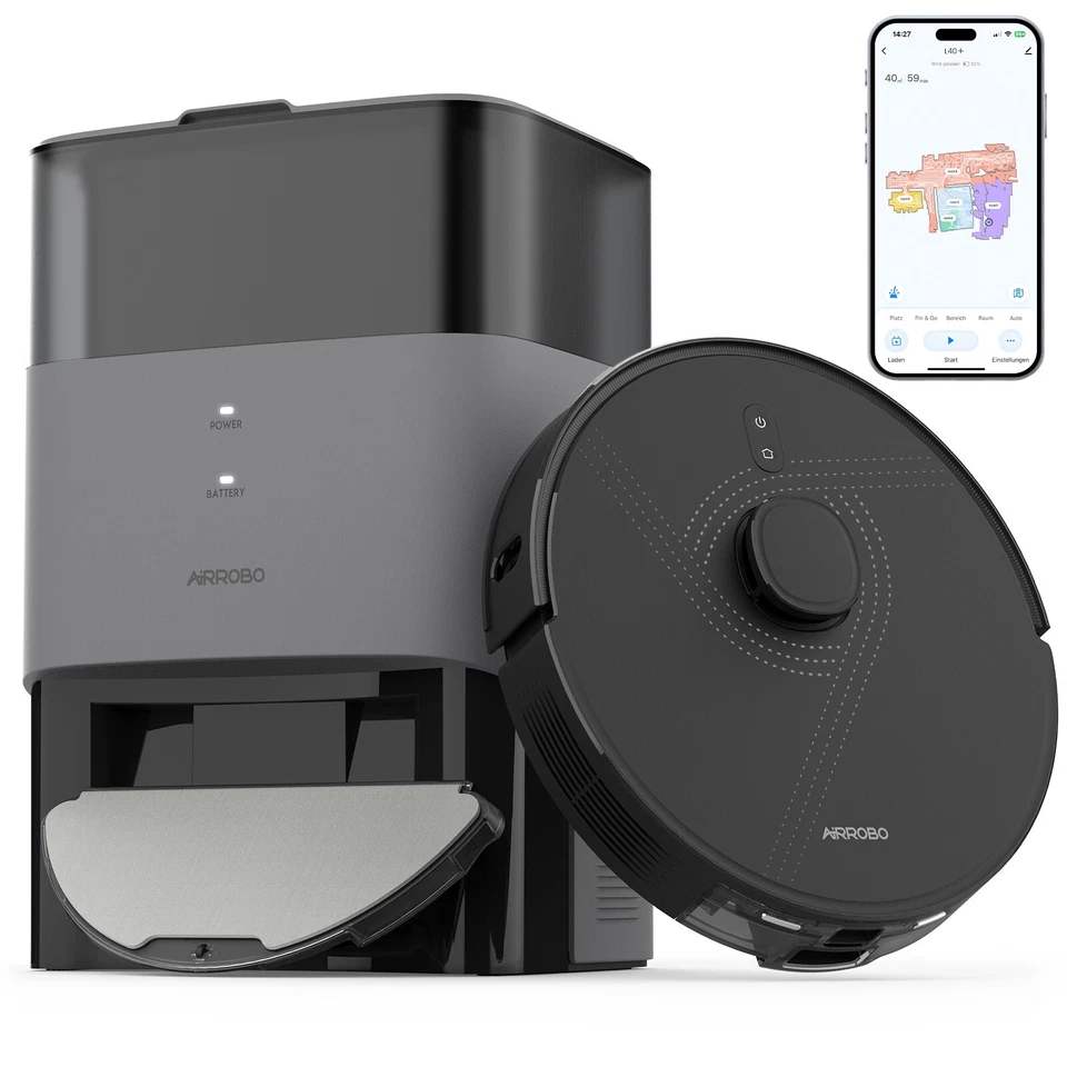 AIRROBO L40+ Saugroboter Wischfunktion 3,5L Beutel Mit Auto-Empty Absaugstation - Bild 3 von 4
