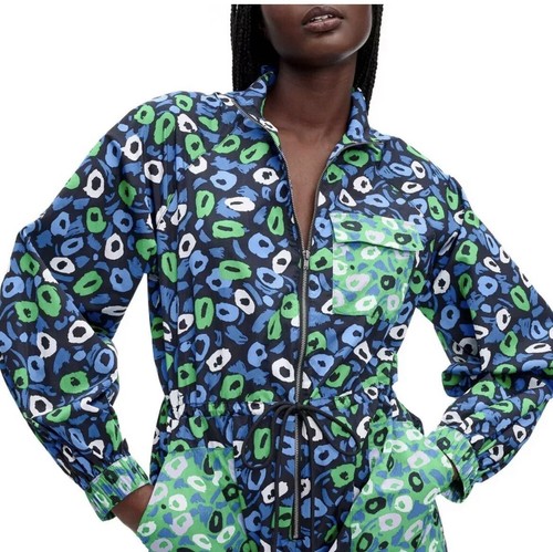 DVF/Target Nylon Jazz Dot Green Sports Jumpsuit One-Piece Romper NWT XS - Picture 3 of 7