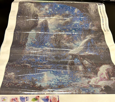 Diamond Painting Set 40 x 50 Wasserfall Nacht Zauber Mystik bunt runde Diamanten