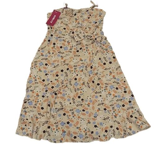 Girls Pale Yellow With Floral Print And Ruffles Sundress NWT 12 Year Old Size