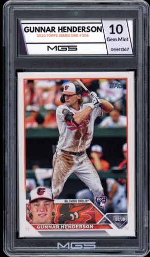 2023 Topps Series 1 #206 Gunnar Henderson RC Graded 10 MGS Gem MINT ROOKIE
