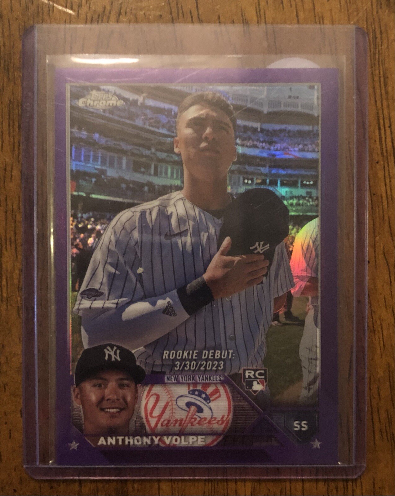 2023 Topps Chrome Update Anthony Volpe RC Purple 171/250 #USC35