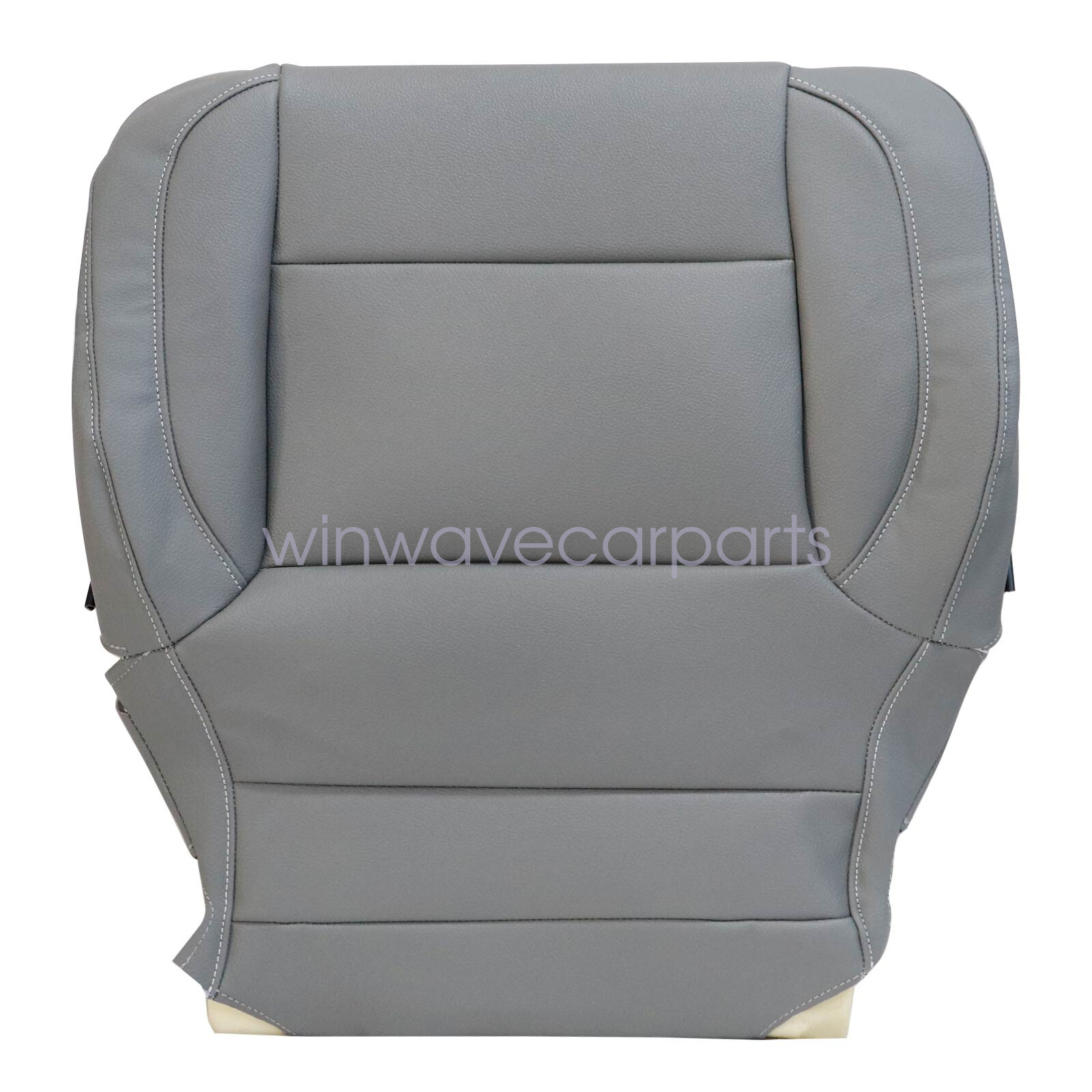 Driver Bottom Leather Seat Cover & Foam Pad Gray For 2016 2017 Chevy Silverado